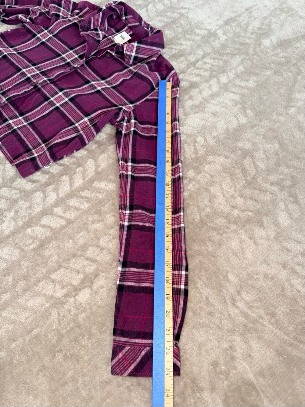 Vans Cropped Plaid Flannel Button-Down Grunge Skater Size‎ Small - Picture 5 of 7